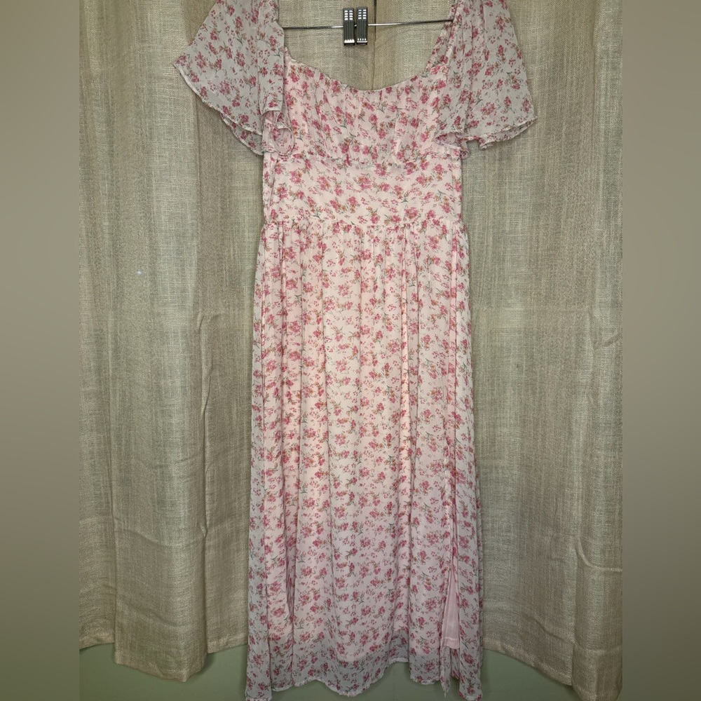 All in Favor Blush Floral Dress